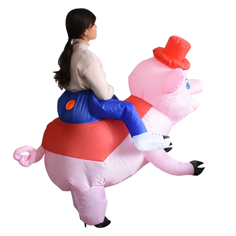 Взрослый размер Забавный надувной езда на костюм свиньи для Хэллоуина Вечерние |