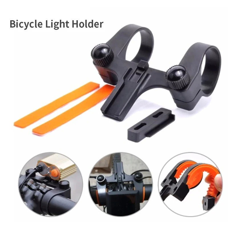 

Bicycle Light Holder Double-hole Central Bike Front Light Mount Cycling Headlamp Stand Rack MTB Lamp Bracket Clip