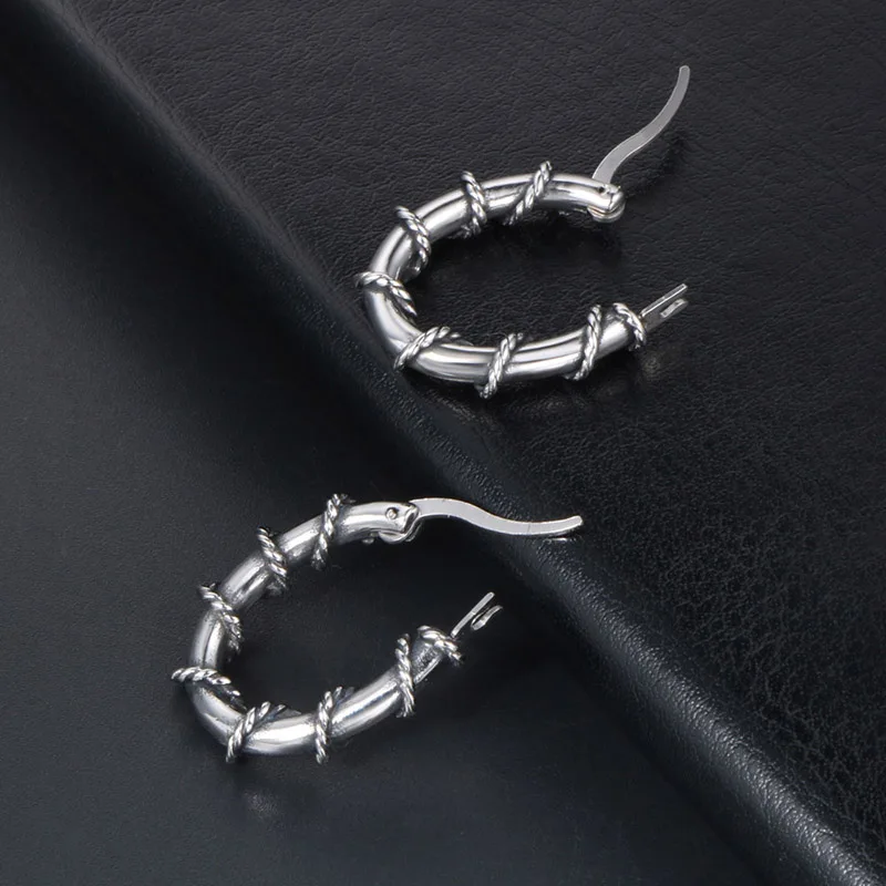 Hemiston модный Титан Сталь ротанга серьги рок заклепки гайка и с застежкой |