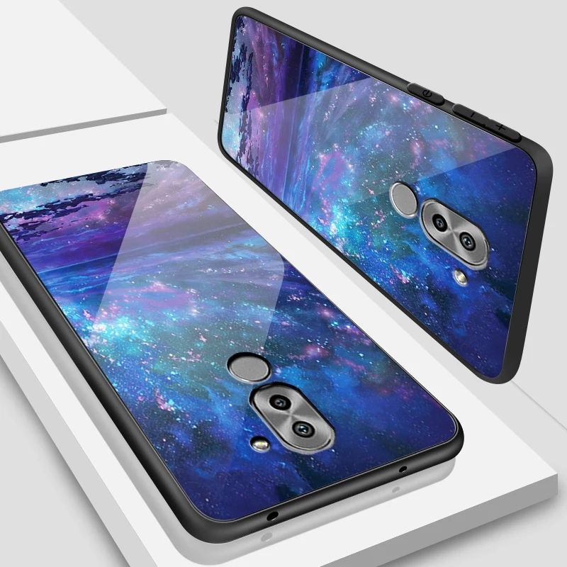 W217 Закаленное Стекло чехол для Huawei Honor 6X 7A 7C Y6 Y9 7X 8A 8X9 Lite Y7 премьер-профессионал Magic2 дизайн цветение защитный чехол-раковина - Цвет: W217