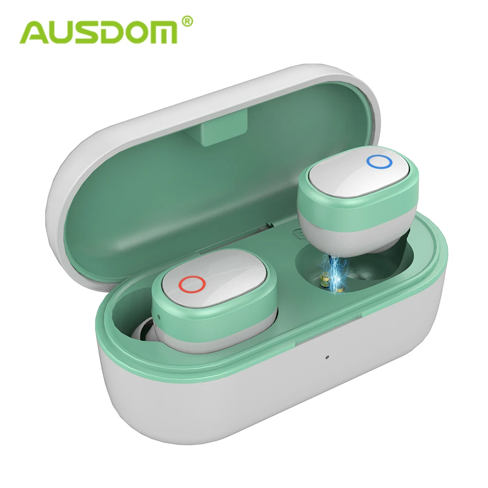 AUSDOM TW01S беспроводные наушники Bluetooth V5.0 TWS стерео CVC шумоподавление гарнитура с микрофоном Bluetooth наушники