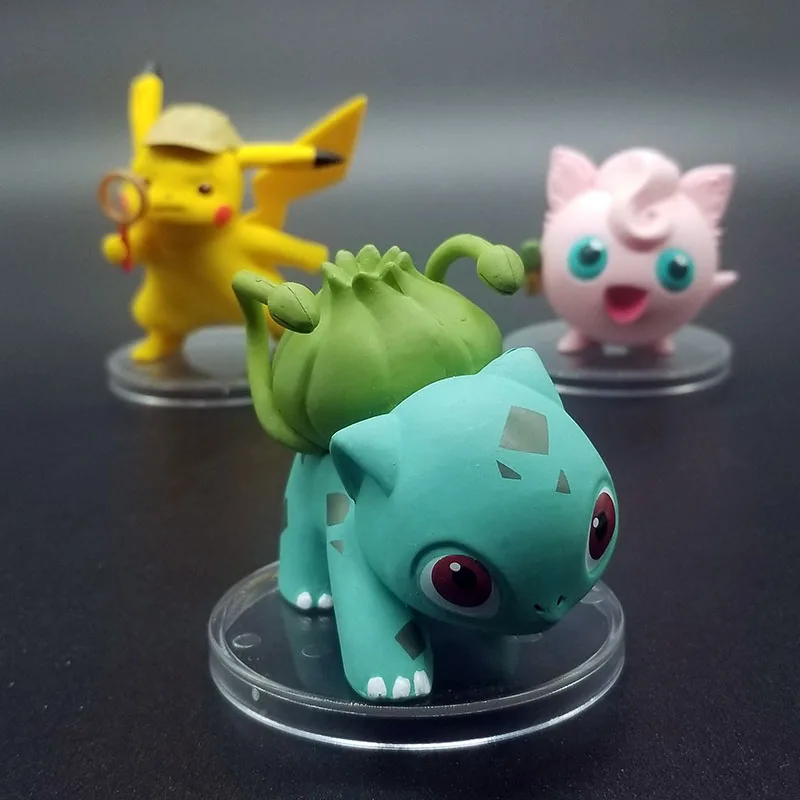 Мультфильм Jigglypuff Pika Bulbasaur Аниме Фигурки игрушки покемонов Коллекционная фигурка