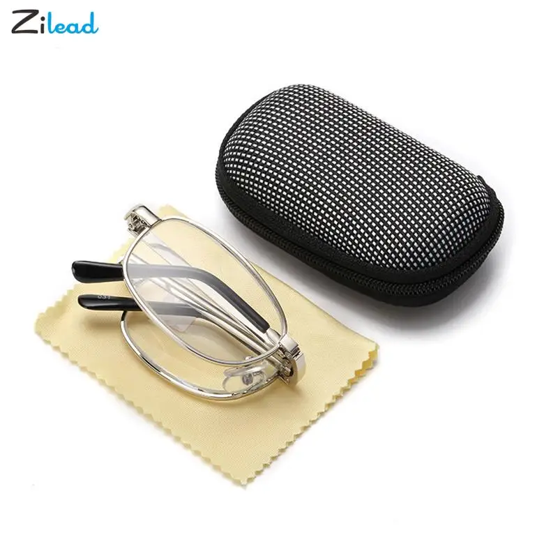 

Очки Zilead при пресбиопии мужские портативные, металлические складные ультралегкие для чтения в деловом стиле, с чехлом случайного цвета от + ...