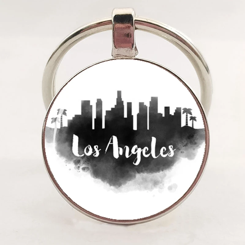 Хит продаж модное Город Силуэт узор Dallas Барселона стекла подвеска цепочка для