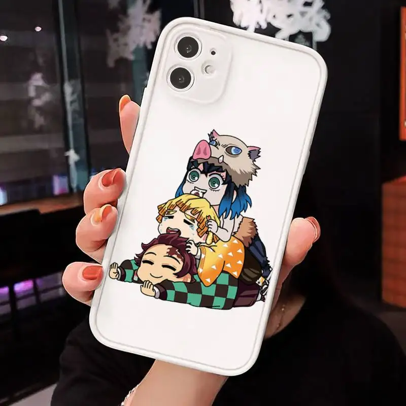 

Demon Slayer anime manga luxury Phone Cases shell matte transparent For iphone 7 8 11 12 plus mini x xs xr pro max cover