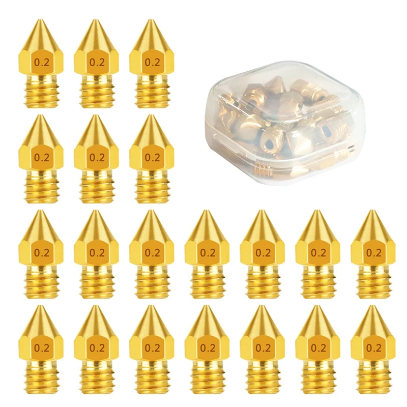 3D Printer Accessories 1.75mm MK8 Extruder Print Head Brass Nozzle for Makerbot Creality CR-10 Ender 2/3 (20 Pcs) | Компьютеры и офис