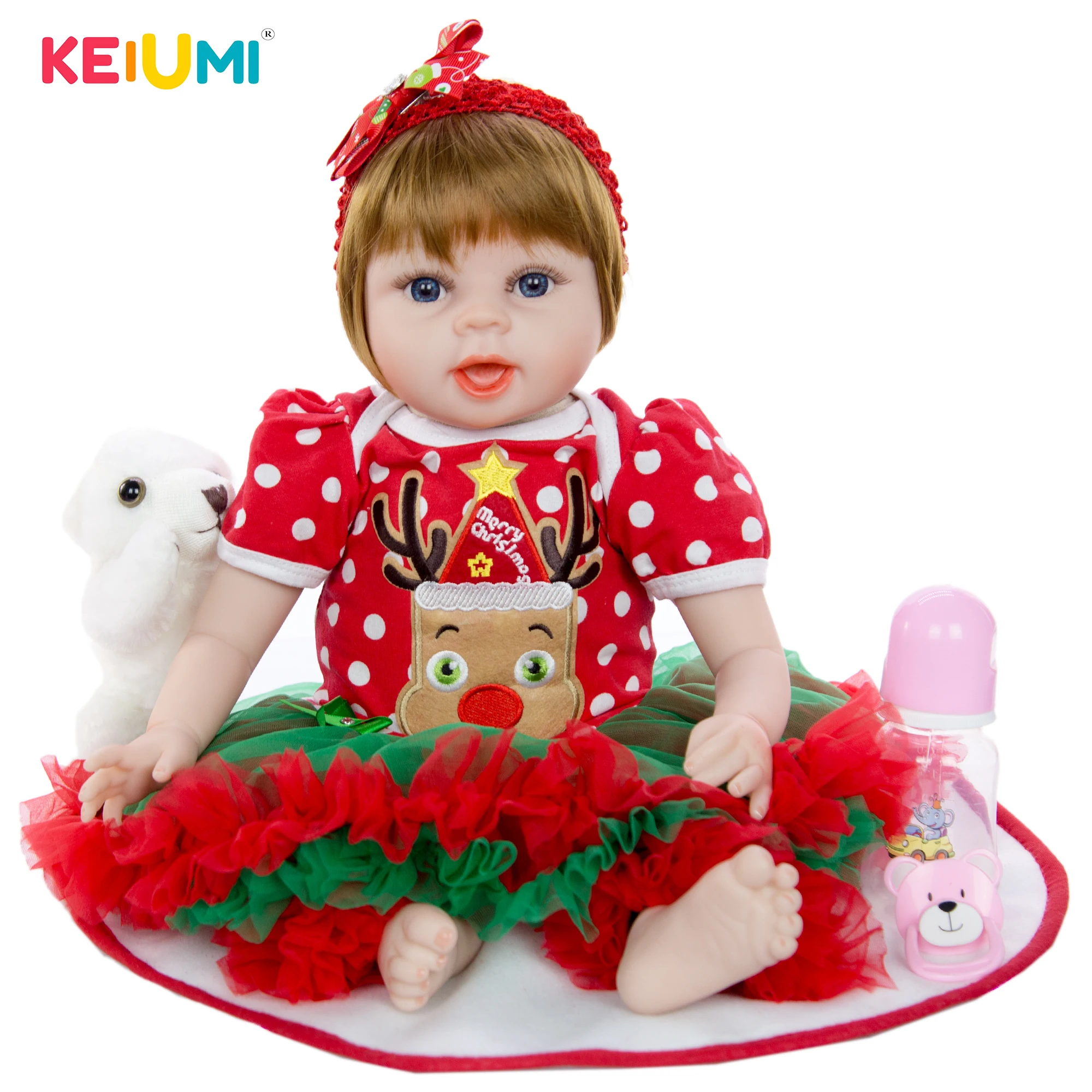 KEIUMI рождественский подарок новинка 22 дюйма милая Одежда для девочек куклы