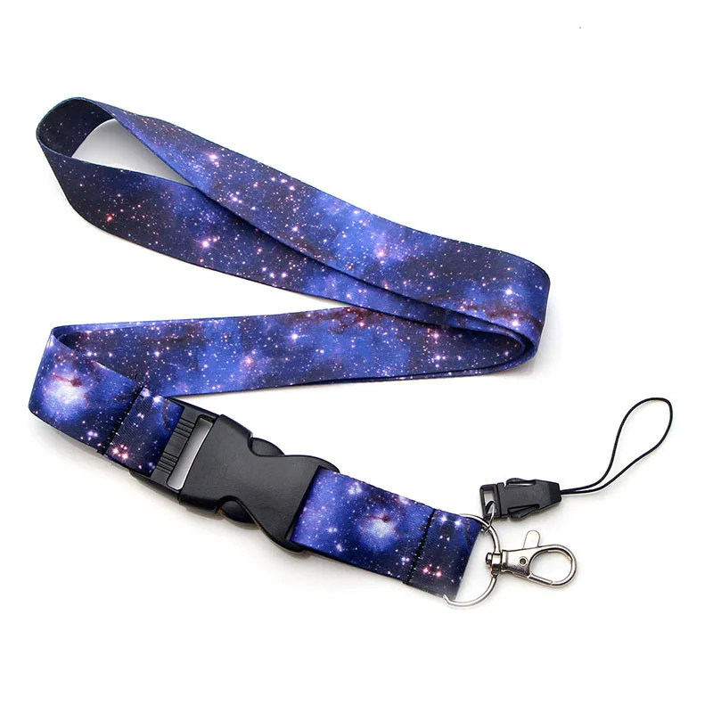 

Mobile Phone Lanyard Mobile Phone Chain Blue Starry Sky Pattern Braided Belt With Metal Buckle Detachable Lanyard Mobile Phone