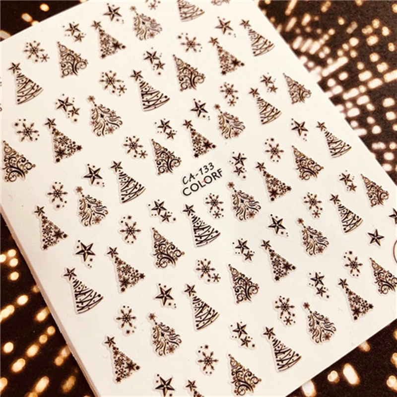 CA серия рождественские кошки Пингвин серия CA-588-589-593 стикеры 3D на ногти nail Art Наклейка шаблон diy Инструменты для ногтей украшения - Цвет: CA-133
