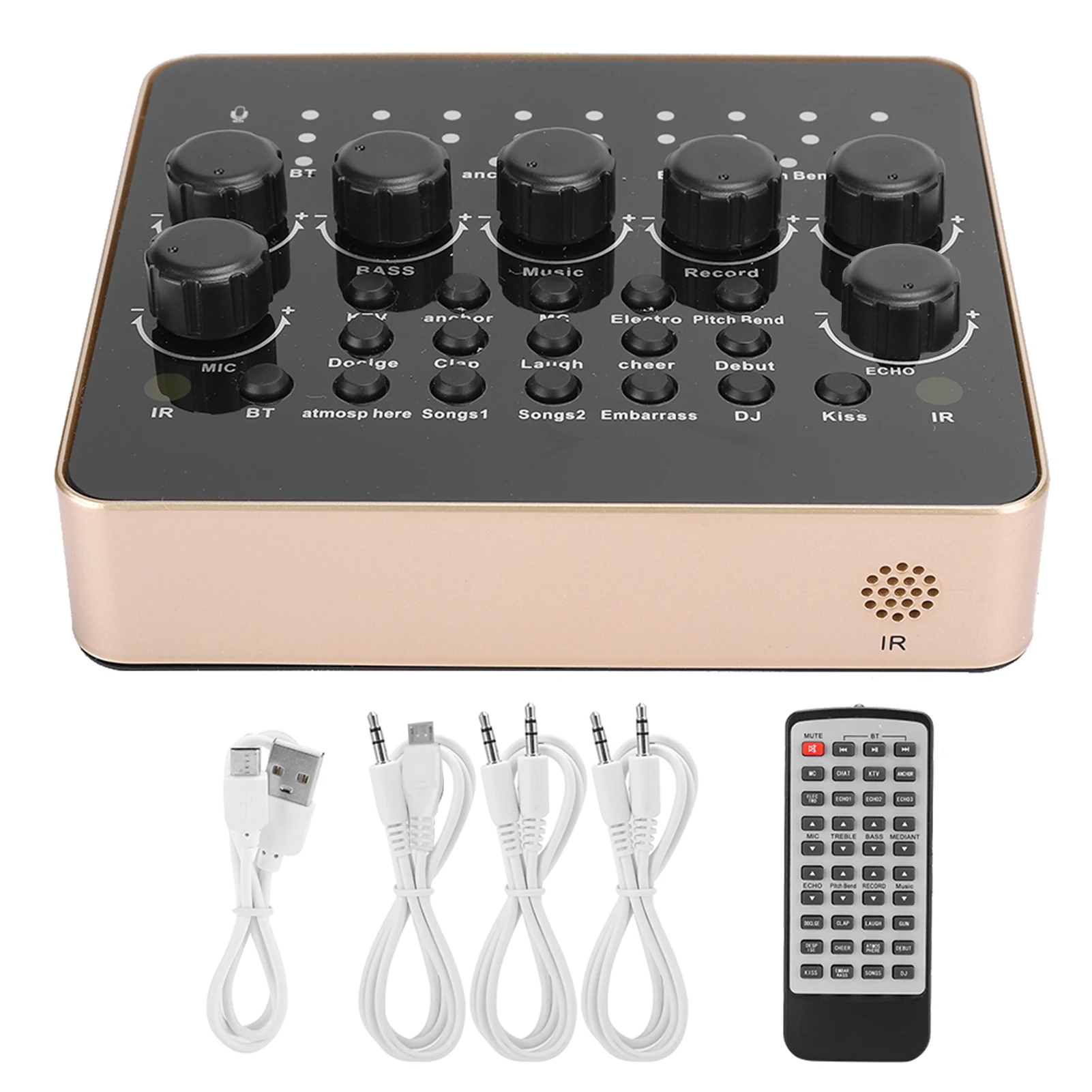 

V10 Live Broadcast Sound Card Karaoke Audio Mixer With 1200mAh Built-In Lithium Battery For Computer PC Mobile Phone