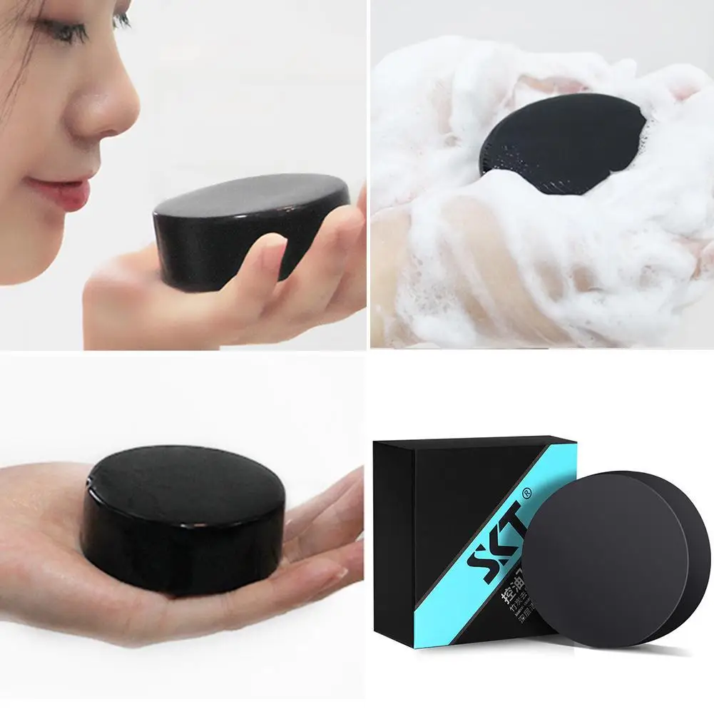 

100g Bamboo Charcoal Handmade Soap Remove Blackheads Oil Control Face Skin Whitening Soap for Women Ladies Face Washing