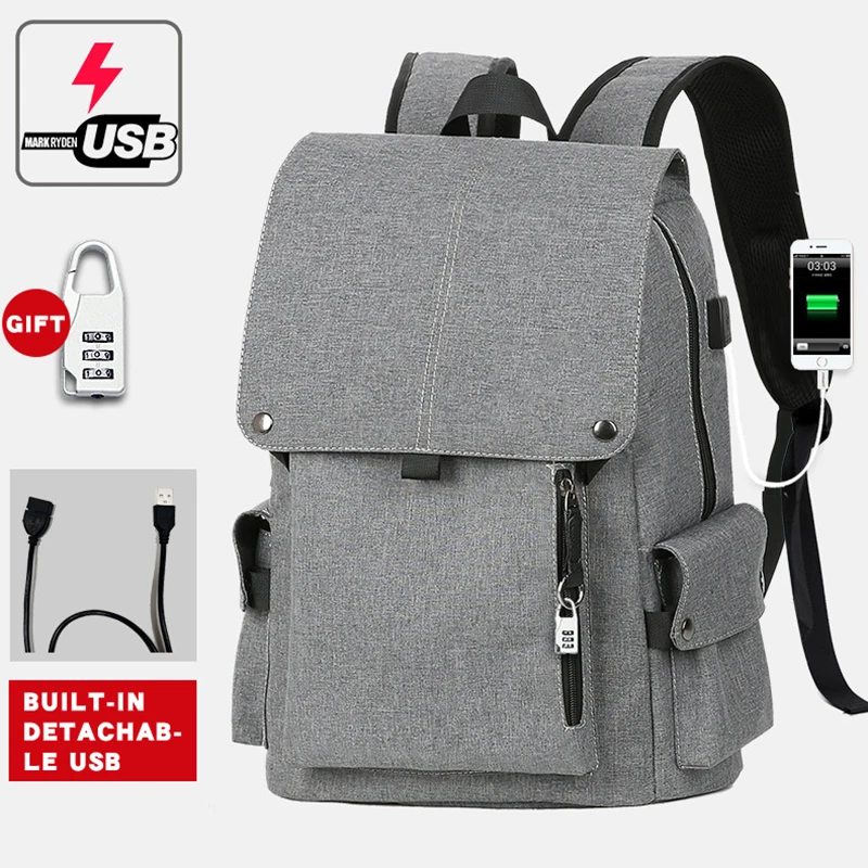 

TINYAT Mens laptop backpack USB for 15.6 inch Man backpack Bag 90c open Business Shoulder backpack Male BagPack Travel Mochila