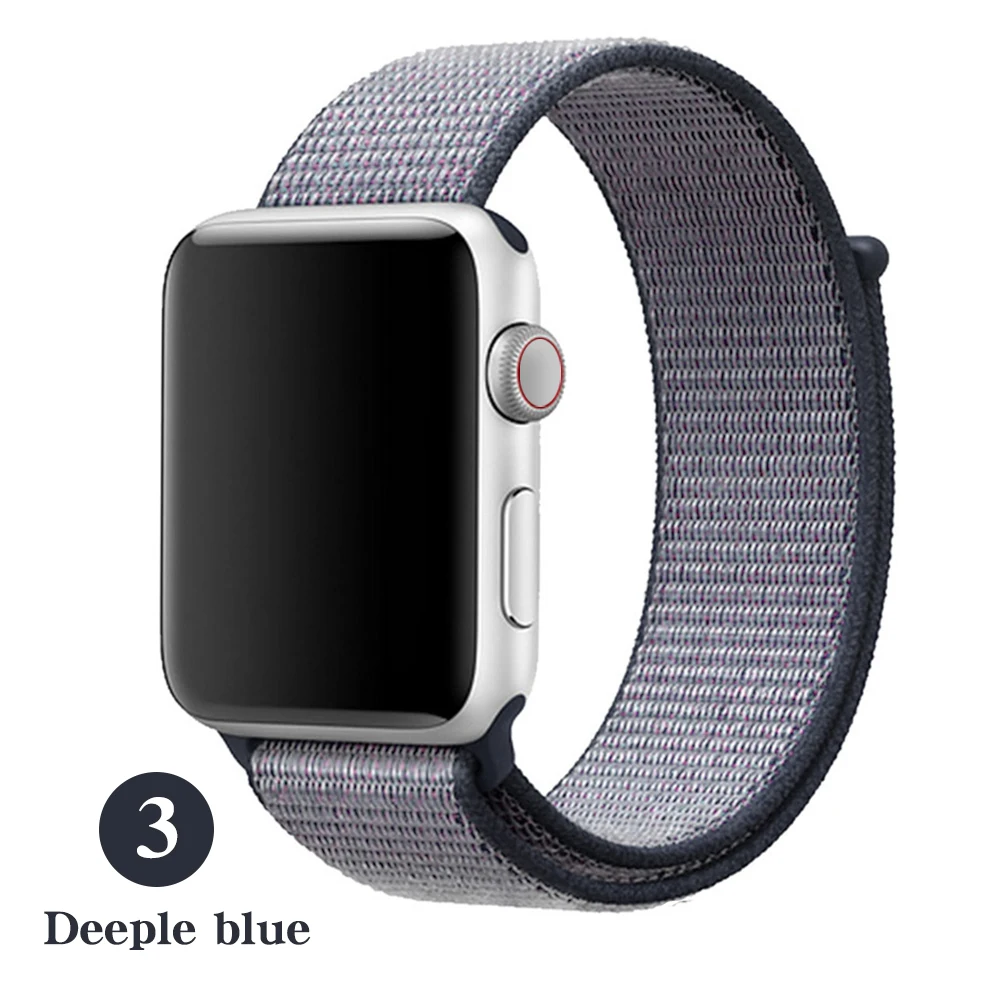 Midnight blue Ремешок для Apple Watch серии 5 4 iwatch 42 мм 38 мм 44 мм 40 мм correa Apple Watch ремешок 321 аксессуары для умных часов браслет - Цвет ремешка: Midnight blue