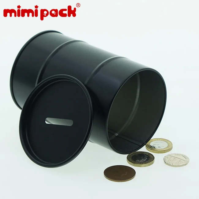 Mimipack круглая металлическая жестяная банка для монет копилка 77x115 мм коробка