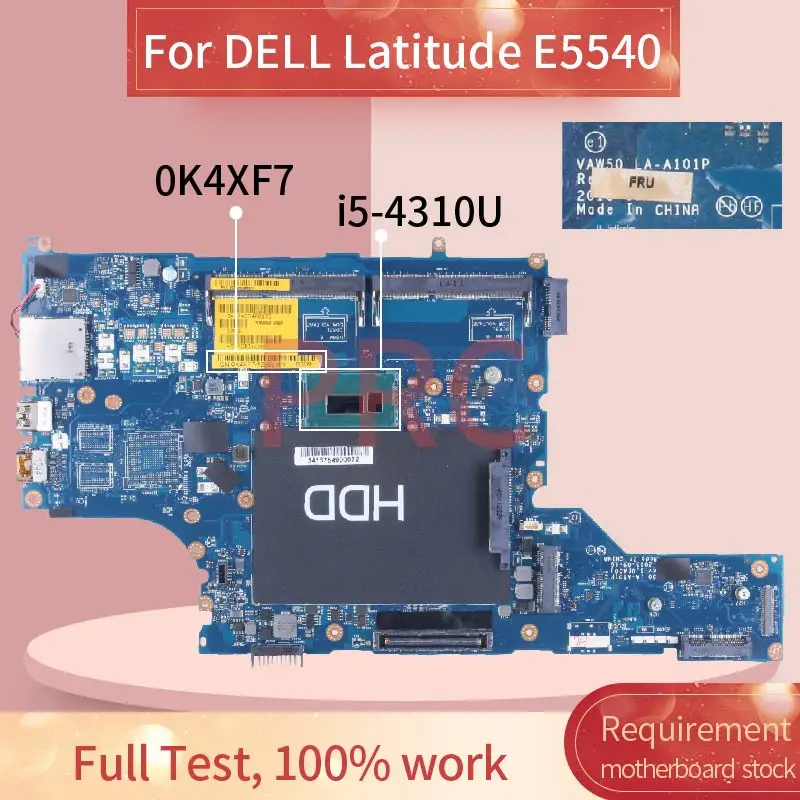 Материнская плата для ноутбука DELL Venue 11 Pro 7139 I5-4300Y 0RFDKW REV.2.3 SR192 DDR3 | Компьютеры и