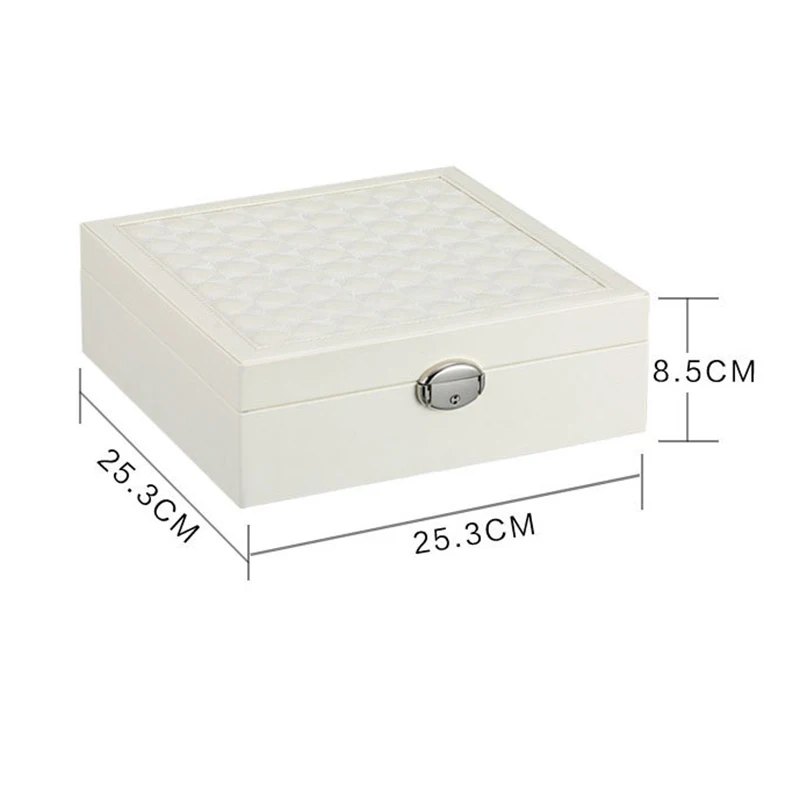 Искусственная кожа деревянный ящик для хранения ювелирных изделий Органайзер