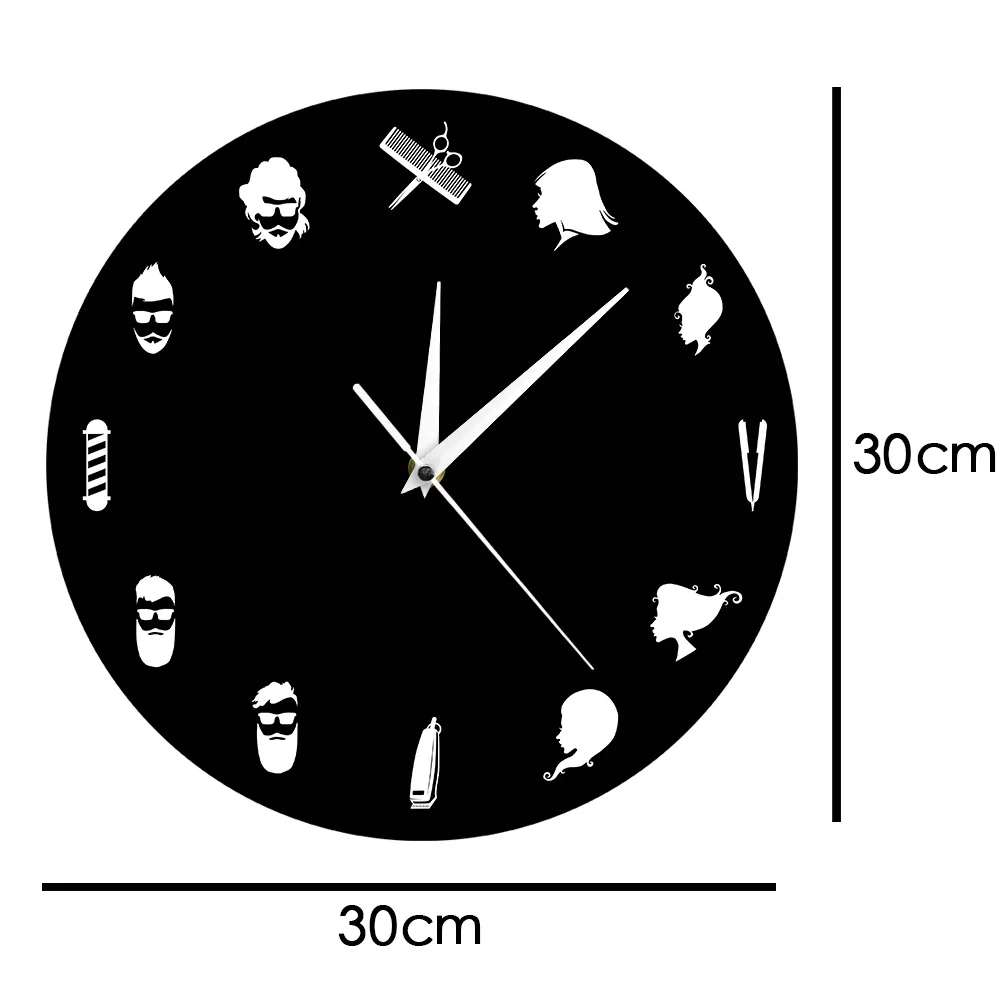 Декоративные настенные часы для парикмахерской салона красоты стрижки волос |