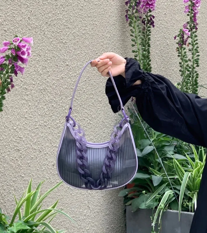 

Cross Body Bag Woman Purses and Handbags Women's Bag 2021 New Transparent Jelly Pack Crescent Sweet Chain Underarm Bag