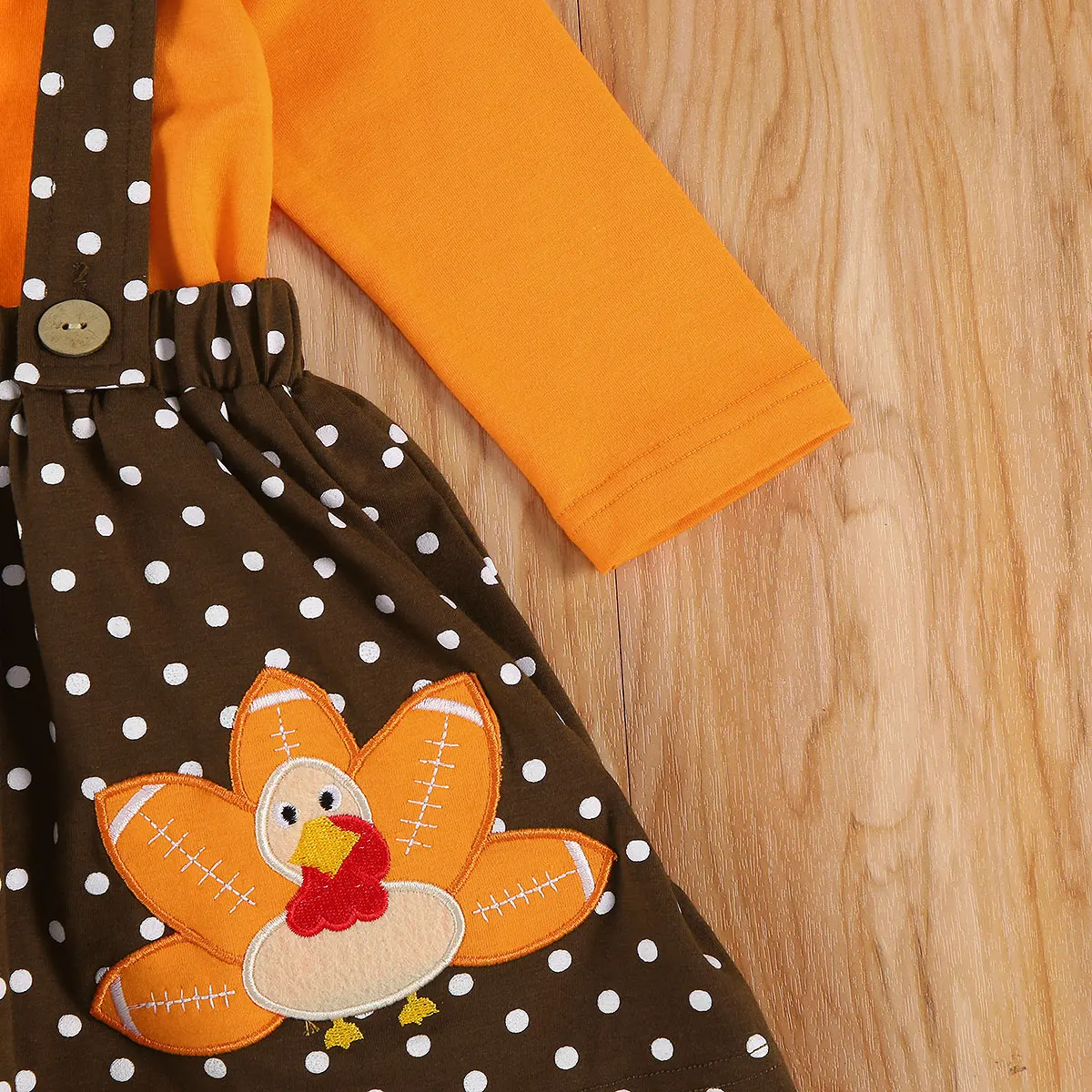 

Baby Girls Set Long Sleeve O Neck Ruffle Top + Polka Dot Suspender Skirt Children Kid Toddler Girl Autumn Spring Outfits 1-6Y