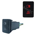 Автомобильные квадратные переключатели Противотуманные фары SPST вкл. Выкл. Выключатель красные светодиодные фары для Toyota Landcruiser 200 серии, с перемычкой провода, 3A 12V