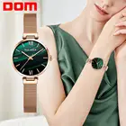 Роскошные женские наручные часы DOM с зеленым циферблатом, женские водонепроницаемые кварцевые часы в простом стиле, повседневные часы 2019