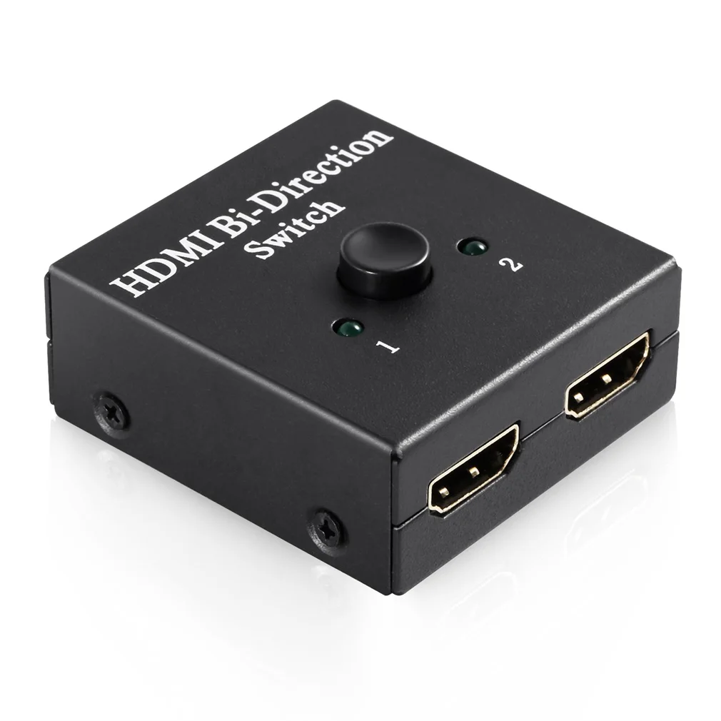 Черный Пластик Универсальный 2-Порты и разъёмы HDMI двунаправленный переключатель