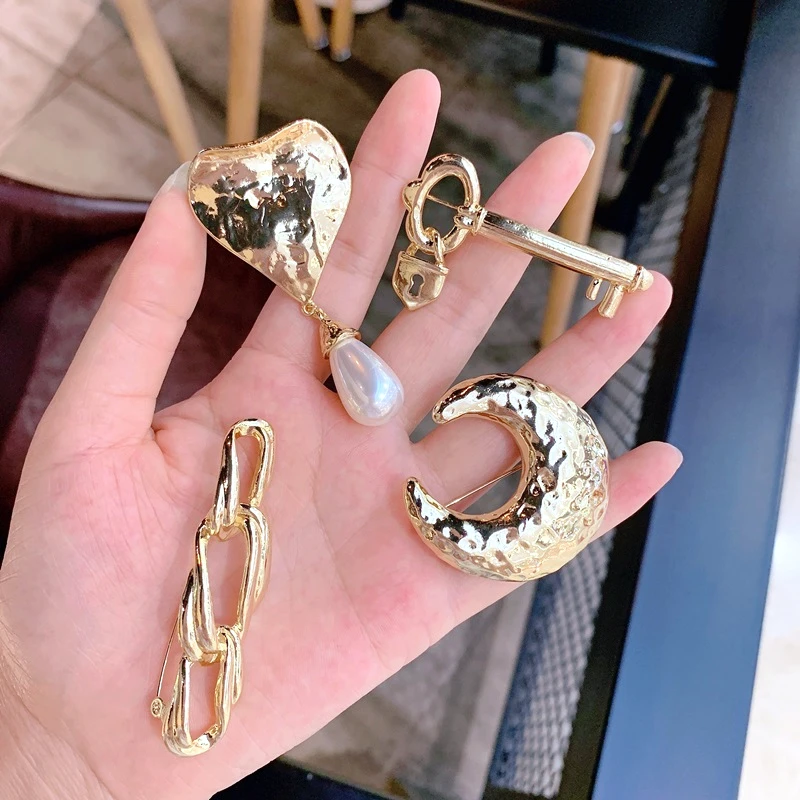 2019 новинка в винтажном стиле виде геометрических фигур из металла брошь на