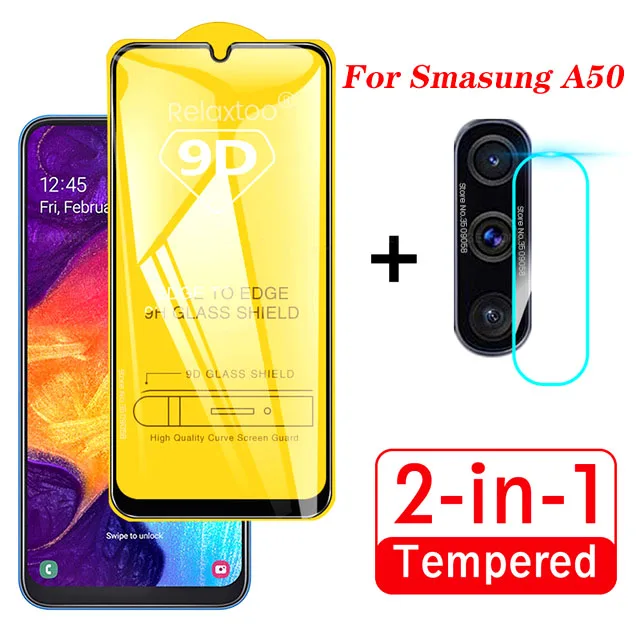 2in1 1Front 1Lens 2-в-1 Защитное стекло для samsung a 50 очки камера стекло для samsung galaxy a5 sm/a505f 6,4 ''для экрана мобильного телефона, защитная пленка - Цвет: 2in1 1Front 1Lens