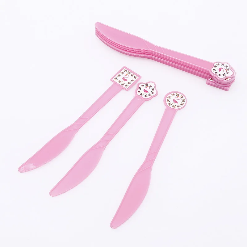 Knives 10pcs 6 шт./лот Фламинго попкорн коробка дети день рождения поставки Фламинго коробки с днем рождения коробки для попкорна Фламинго вечерние поставки - Цвет: Knives 10pcs