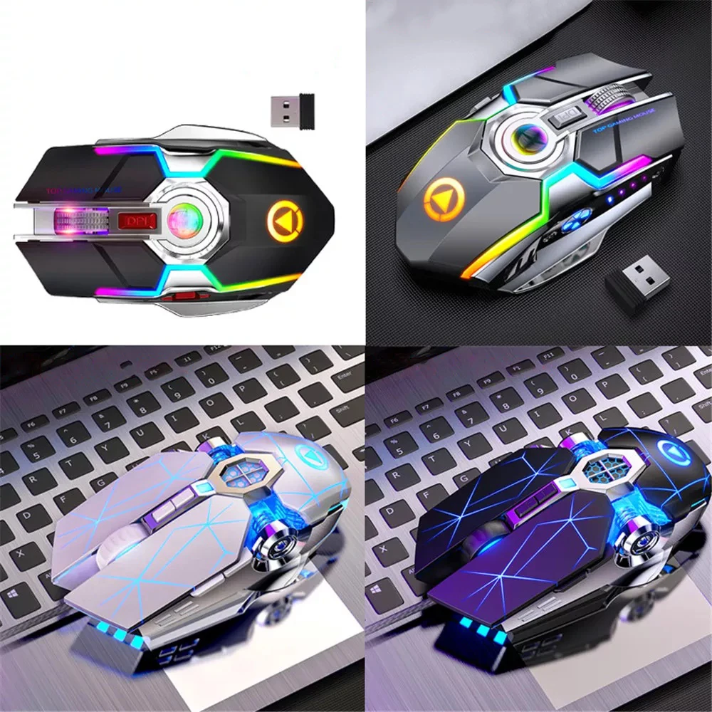 wireless mouse rgb rechargeable mouse wireless computer silent mause led backlit ergonomic gaming mouse for laptop pc free global shipping