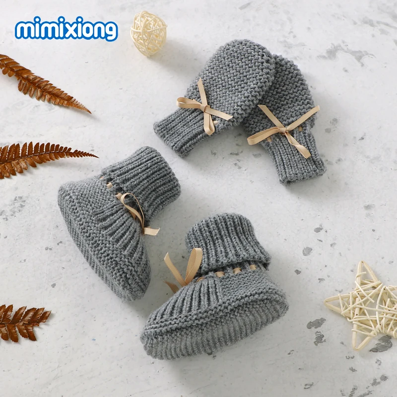 Детская обувь из 100% хлопка вязаная для новорожденных Bebes мальчиков и девочек