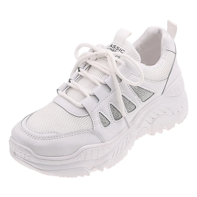 2020 женские кроссовки на платформе женская Вулканизированная обувь белого цвета