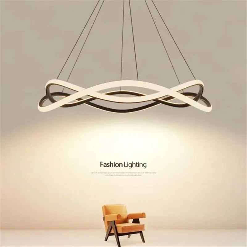 

Living room chandelier 2021 new extremely simple circle modern round ring Northern Europe hall living room round light