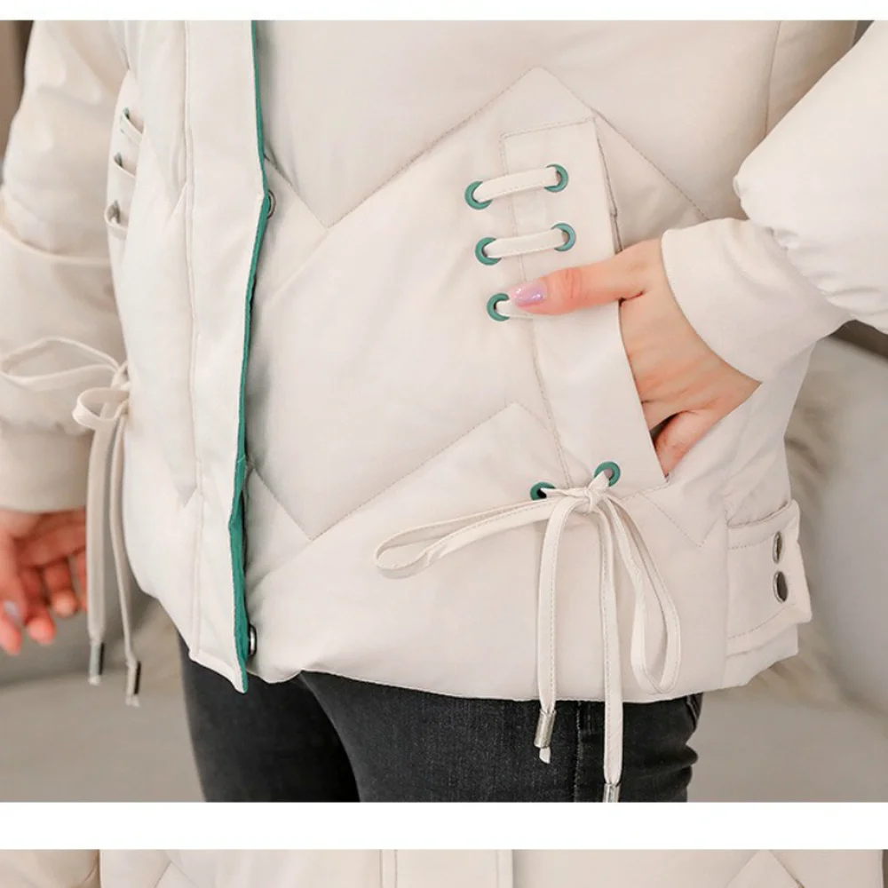 

Cotton-padded jacket women's short winter Korean version loose thick student bread coat new hooded small down down padded jacket