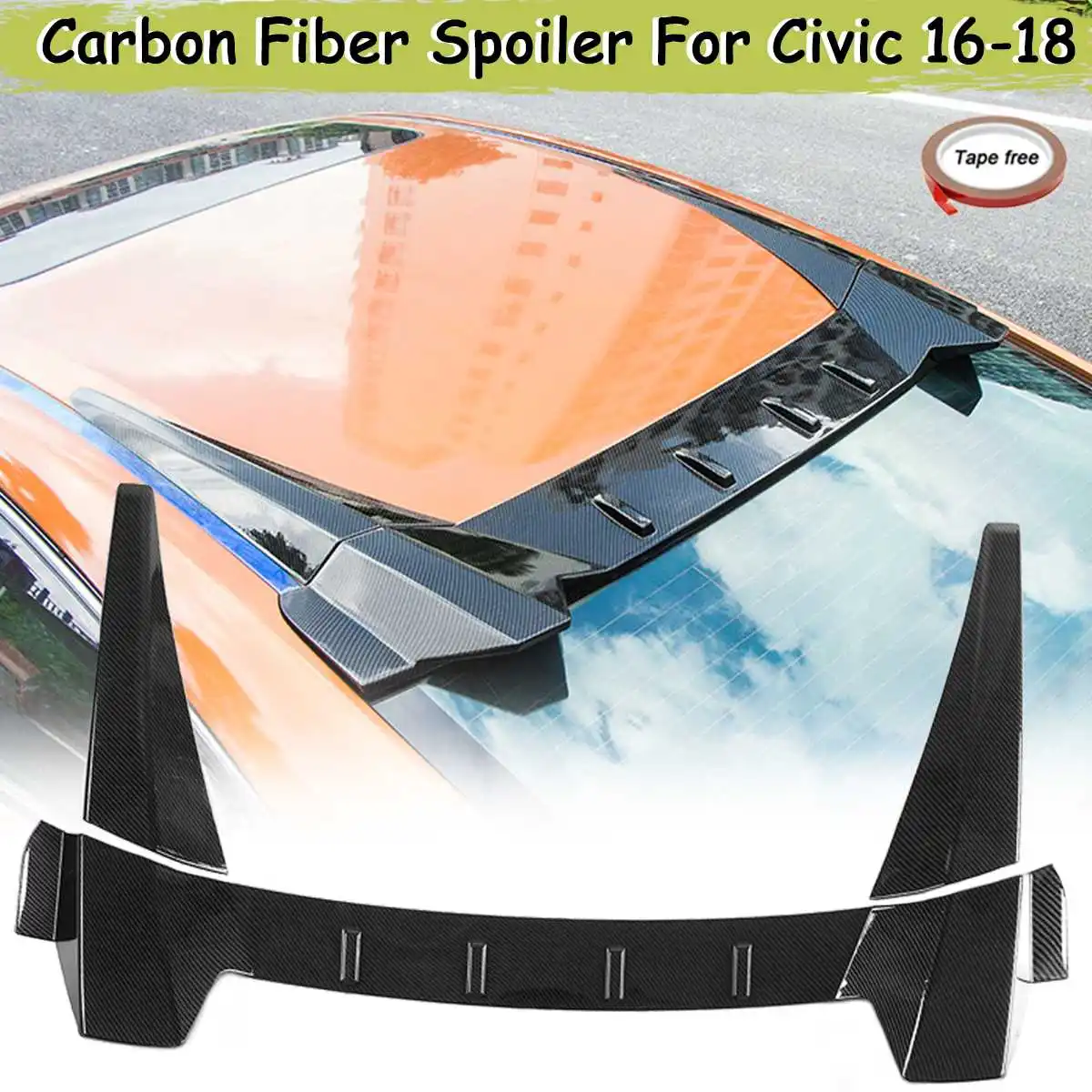 ABS углеродного волокна цвет R СТИЛЬ заднее окно спойлер диффузор для Honda Для Civic 4Dr