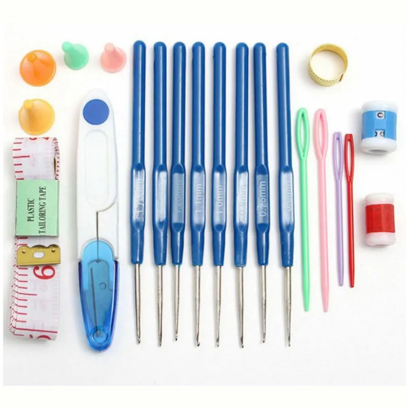 Спицы для вязания 57 комплектов пряжа крючок швейный инструмент эргономичная