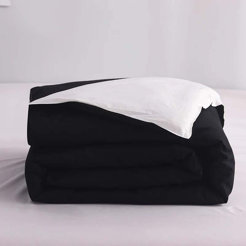 

100% Cotton White and Black Duvet Cover 150x200 200x230 220x240 Bedding Twin Full Queen King Size Solid Simple Quilt Cover