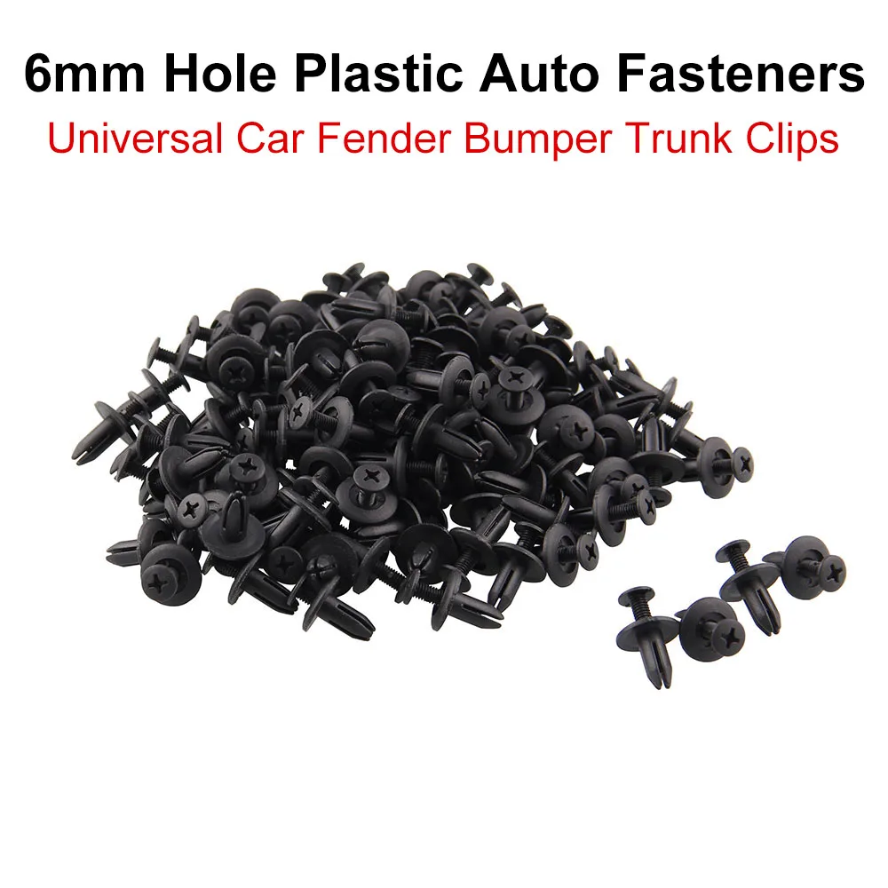 Пластиковые расширительные заклепки с отверстием 6 мм 100 шт. универсальные зажимы