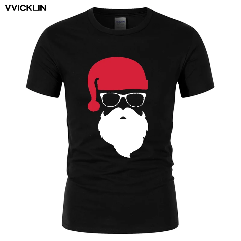 

2021 New Arrival Santa Father Christmas Festive Custom Funny T Shirt Men Cotton Short Sleeve T-shirt homme Top Tees Plus Size