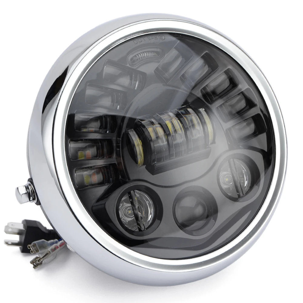 

Мотоциклетная светодиодная фара 7,5 дюйма для Harley Sportster Honda Yamaha Suzuki Custom Refit 7,5 "мотоциклетная фара Cafe Racer