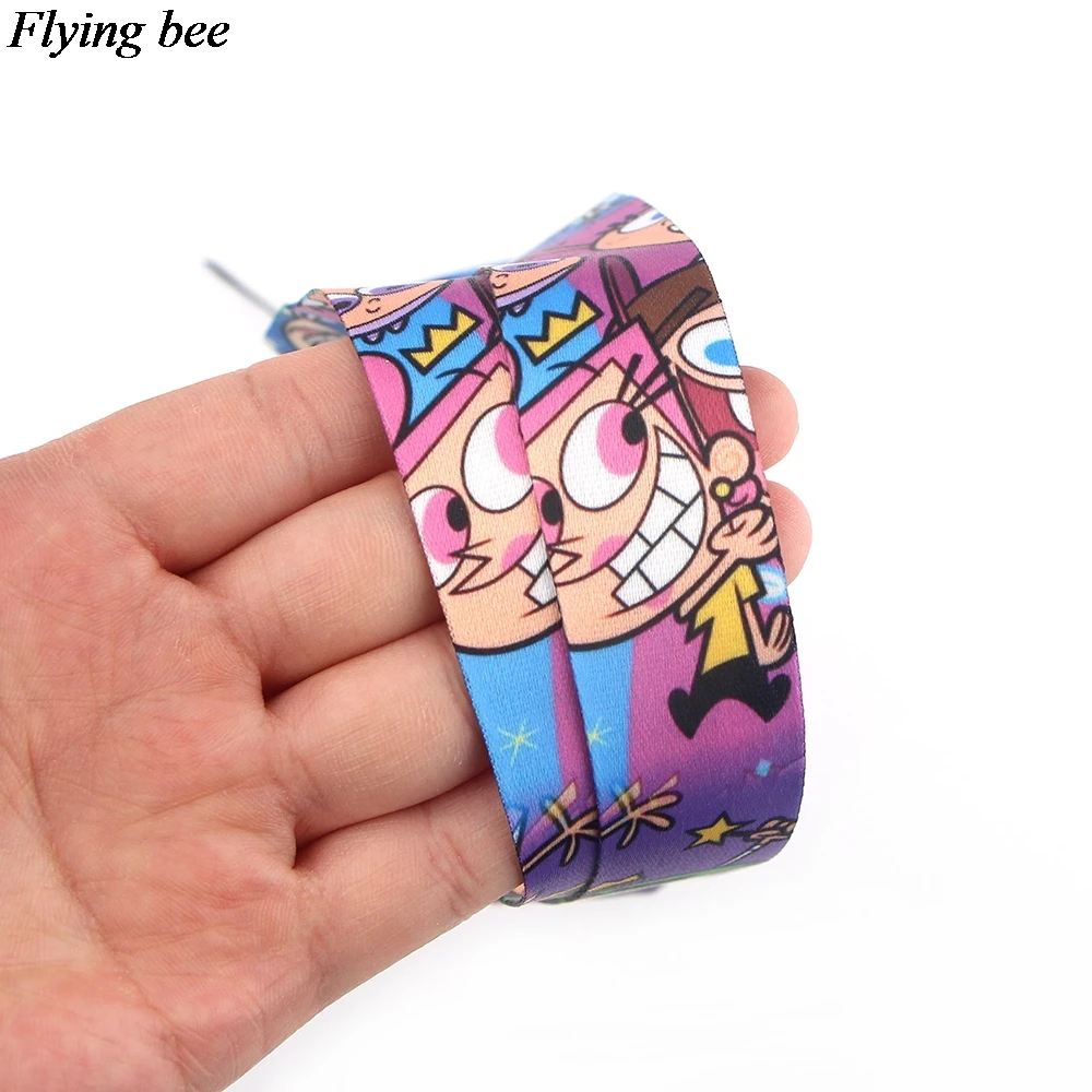 Flyingbee милый мультяшный ремешок брелок для ключей значок ID Мобильный телефон брелоки женские ремни на шею