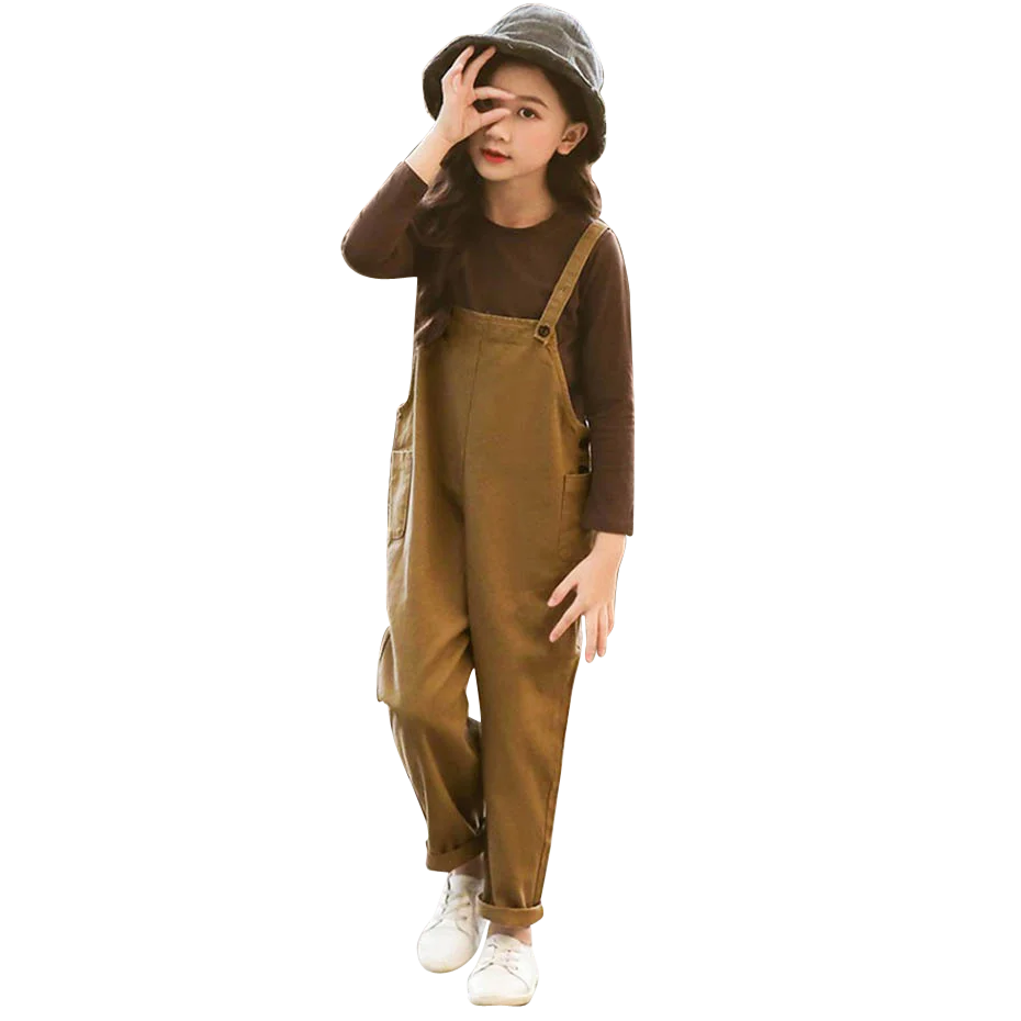 Детский однотонный комбинезон с круглым вырезом на возраст 6 14 лет|Комплекты