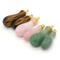 natural stone pendant perfume bottle vase shape gold cover exquisite charm for jewelry making diy bracelet necklaces accessories