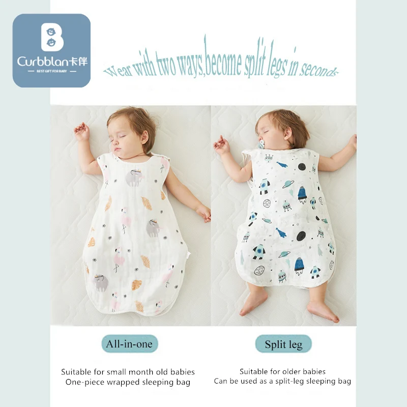 Мягкий спальный мешок Curbblan для новорожденных с мультяшным принтом детские