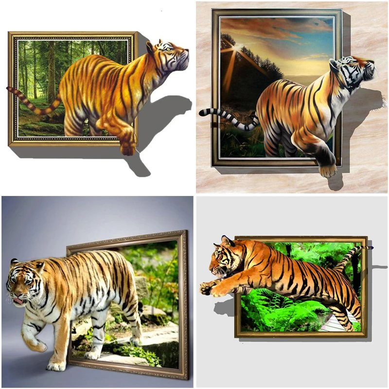 

Diy Full Drill Round Rhinestones Animal Tiger Diamant Painting Embroidery Home Decor Handmade Gifts Diamond Painting