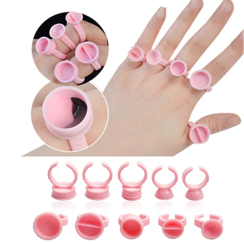 3 цвета 100 шт одноразовые реснички клей для ресниц держатель кольцо подставка