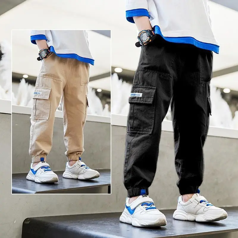 

2021 Boys Pants Kids Spring Autumn Clothes Solid Children Pants For Baby Girls Trousers Fashion Cotton Sport Pants 4-16 Years