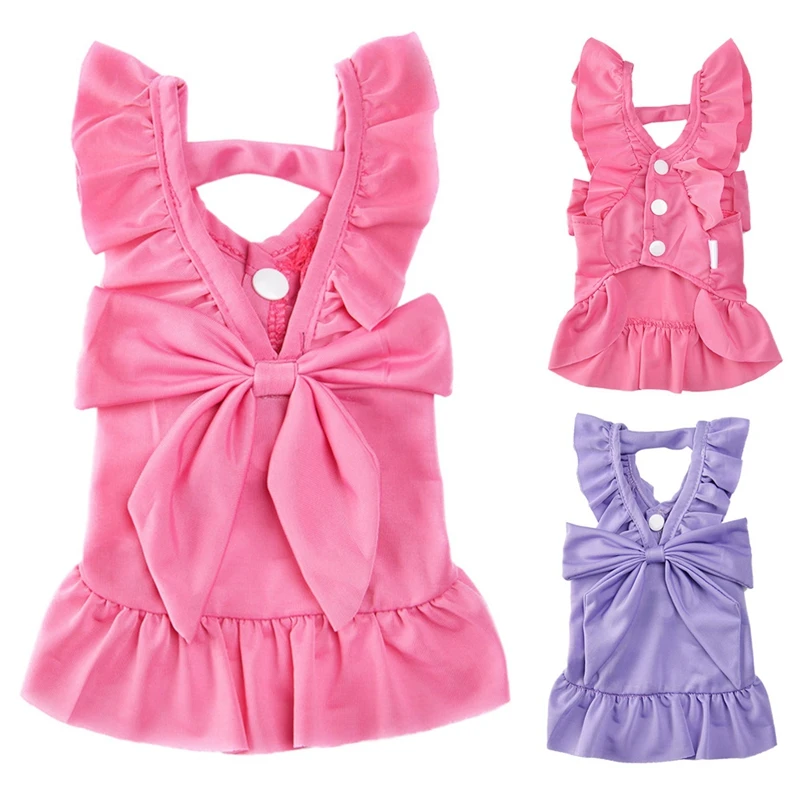 

Весенне-летнее платье, легкое дышащее платье на бретельках для домашних животных, оптовая продажа, женское платье принцессы с бантом