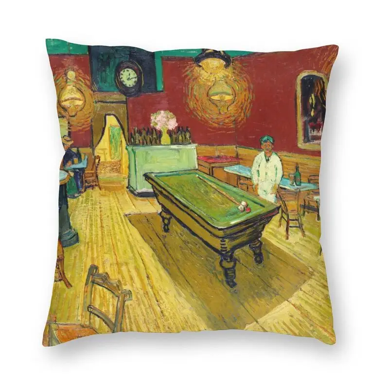 

Soft The Night Cafe Throw Pillow Cover Home Decorative Square Vincent Van Gogh Painting Cushion Cover 45x45cm for Living Room