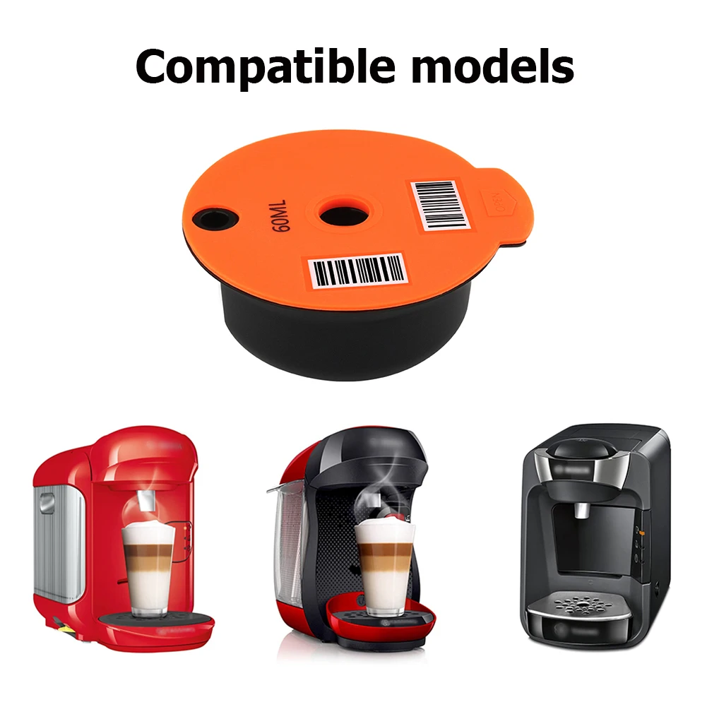 60/180 ml coffee machine for Bosch-s Tassimo kitchen gadgets reusable capsule cup filter basket pod and spoon brush | Дом и сад